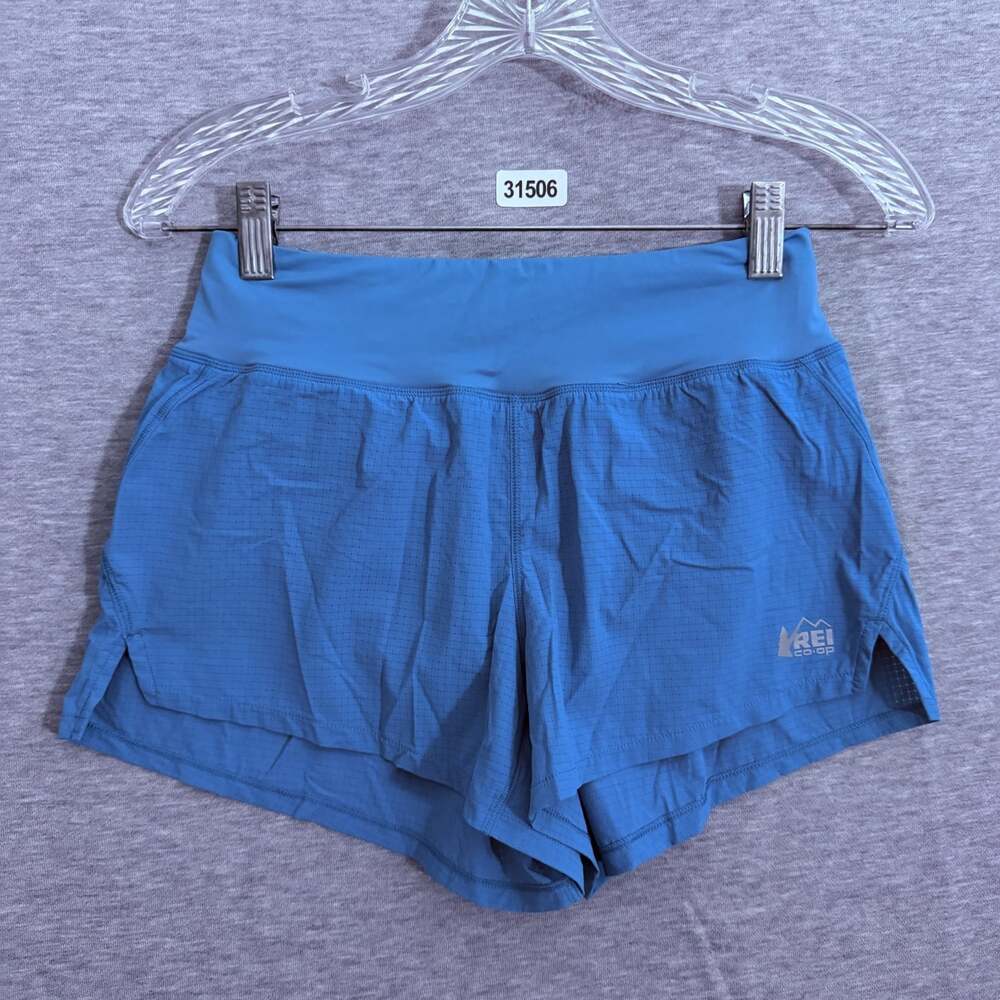 REI Co-op Womens XS Swiftland Running Shorts Purple Solid Blue Liner 3"